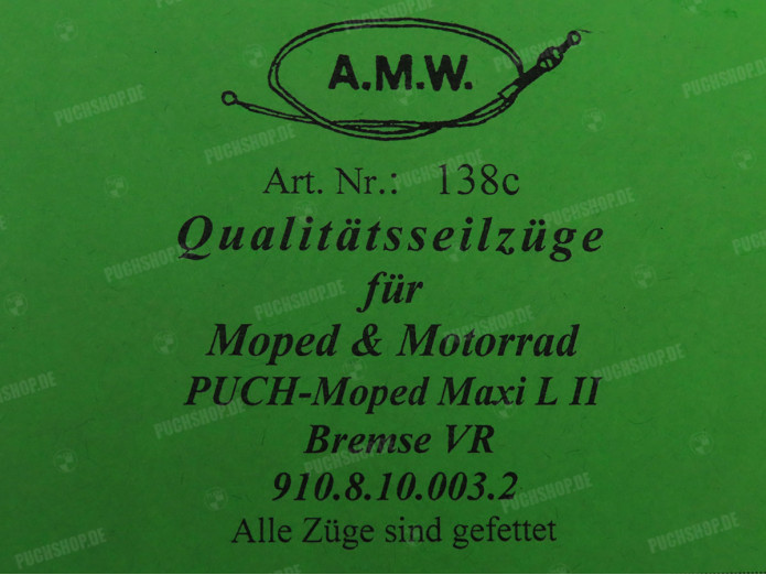 Kabel Puch Maxi L2 remkabel voor A.M.W.